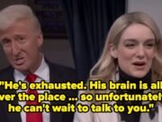 As pessoas não param de falar sobre o "Desequilibrado" Aberto a frio ativado "Sábado à noite ao vivo" Zombando do presidente Trump