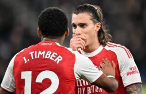 Atualização sobre lesões de Jurrien Timber e Riccardo Calafiori após o Arsenal vencer o Brighton