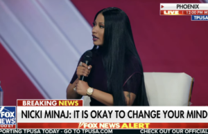 Nicki Minaj se junta a Erika Kirk para perguntas e respostas sobre o Turning Point, reafirmando opiniões anti-trans e pró-Trump e, em uma faux pas, elogiando ‘o assassino JD Vance’