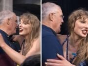 O pai de Taylor Swift está sendo chamado pelas duas palavras que disse a ela imediatamente depois que ela saiu do palco no show Last Ever Eras