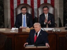 O discurso sobre o estado da união de Donald Trump atraiu 32,64 milhões de espectadores, caindo em relação ao ano passado e ao primeiro mandato