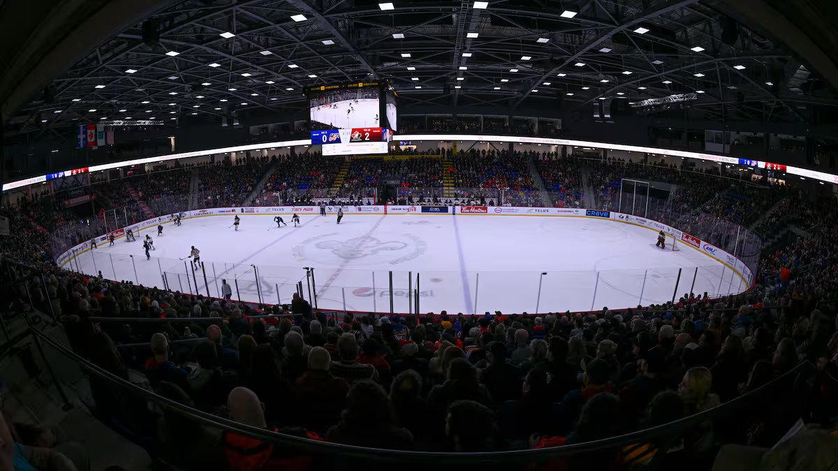 Uma partida preparatória do Canadien no Colisée Vidéotron de Trois-Rivières