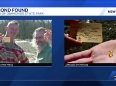 Amigos descobrem diamante amarelo de 6,03 quilates no parque estadual do Arkansas