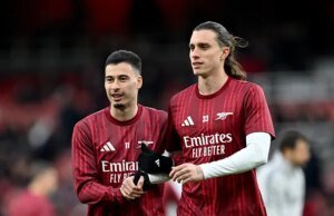 Lesão de Riccardo Calafiori faz com que o zagueiro seja retirado do Arsenal x Wigan no último minuto