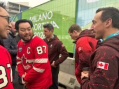 Os partidários de Sidney Crosby fazem um belo encontro com o coração da vila olímpica