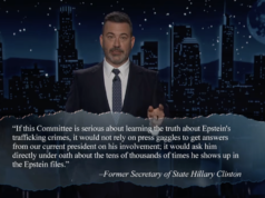 Jimmy Kimmel reage ao fato de Hillary Clinton ser forçada a testemunhar sobre Epstein
