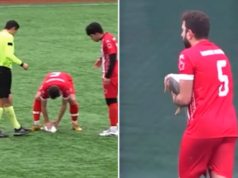 Jogador de futebol resgata gaivota com ressuscitação cardiopulmonar após ser nocauteado em chute de gol