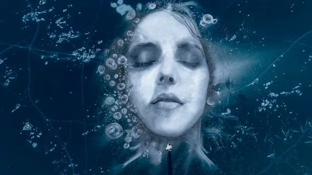 Artista usa lago congelado de Alberta como tela