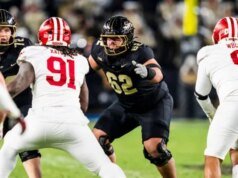 Giordano Vaccaro cimenta o estoque preliminar de CFL da primeira rodada no Purdue pro day