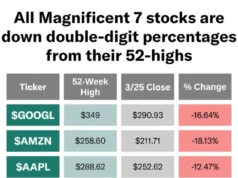 As ações ‘Magnificent 7’ estão passando por uma corrida chocante: Gráfico