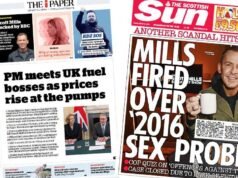 Jornais da Escócia: Aumento dos preços dos combustíveis e Scott Mills demitido pela BBC