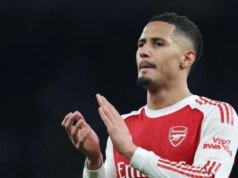 William Saliba fora do Brighton x Arsenal devido a lesão