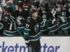 Celebrini marca 4 pontos, Sherwood marca a vitória e os Sharks derrotam os Canadiens por 7-5