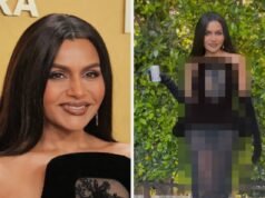 Mindy Kaling usou seu visual mais ousado até agora com um vestido transparente para o prêmio dos atores