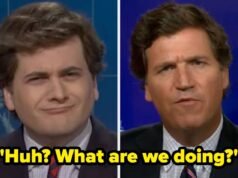 "SNL" Os espectadores estão perdendo o controle por causa disso "Assustadoramente preciso" Impressão do comentarista político Tucker Carlson