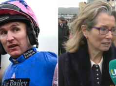 A mãe do jóquei vencedor de Cheltenham implora para que ele consiga uma namorada ao vivo na TV após a vitória por 40/1