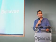Podcast GeekWire no local na OpenAI em Bellevue, com CTO de aplicativos Vijaye Raji