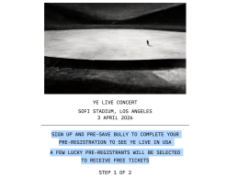 Ye anuncia apresentação única em Los Angeles no SoFi Stadium para promover ‘Bully’