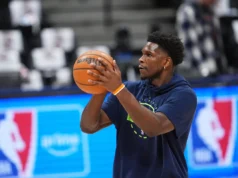 Playoffs da NBA 2026: Anthony Edwards disponível para jogar o jogo 1 pelo Timberwolves vs. Nuggets, listado como questionável devido a uma lesão no joelho direito