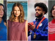 Os criadores digitais da Smith&Saint Sign Salome Andrea, Hailey Polk e Jules Jacobsen e o atleta paraolímpico Noah Malone