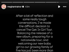 Meghan Trainor cancela turnê inteira e pede desculpas aos fãs: ‘Esta é a decisão certa para minha família’