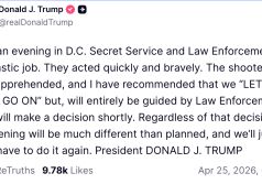 Trump quer que o WHCD continue apesar dos tiroteios e deixará o serviço secreto decidir: “Deixe o show continuar”