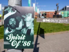 Foto especial – ‘Espírito de 86’ da Green Brigade Bem-vindo ao Paraíso para o time do Celtic