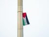 A misteriosa bandeira palestina continua a voar alto sobre Dublin, pois a remoção é considerada muito arriscada