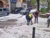 Uma forte tempestade de granizo paralisa o trânsito nos Pirenéus Catalães, Espanha