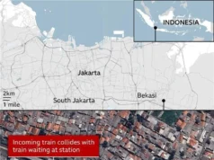 Equipes de resgate correm para libertar sobreviventes presos dentro de trem após acidente fatal na Indonésia