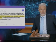 Jon Stewart passa 22 minutos zombando da estratégia de Trump para o Irã