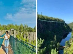 A passarela suspensa mais longa do Canadá fica em Ontário e leva você a 600 pés através de um desfiladeiro