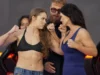 Vídeo: Ronda Rousey faz cara feia para Gina Carano no último confronto pré-luta