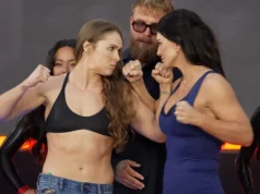 Vídeo: Ronda Rousey faz cara feia para Gina Carano no último confronto pré-luta