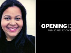 April Elansari lança relações públicas do dia de abertura