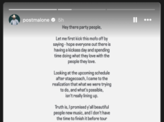 Post Malone cancela as primeiras semanas de shows do ‘Big Ass Stadium’ com Jelly Roll, citando a necessidade de terminar o novo álbum: ‘We Ain’t Ready for Tour Just Yet’