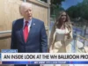 Trump leva a nora Lara para conhecer o salão de baile da Casa Branca: ‘Vamos fazer a inauguração aqui’