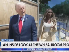 Trump leva a nora Lara para conhecer o salão de baile da Casa Branca: ‘Vamos fazer a inauguração aqui’