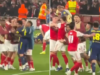 Gabriel Jesus parece dar um tapa na estrela do Atlético de Madrid enquanto os ânimos aumentam após a vitória do Arsenal