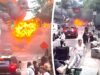 Veículo explode em chamas perto da estátua do Charging Bull em Nova York