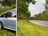 Tempestade deixa recém-casados com carro danificado e estrada bloqueada no condado de Lancaster
