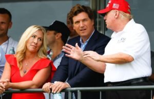 Tucker Carlson e Marjorie Taylor Greene dizem que acabaram de apoiar o Partido Republicano