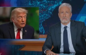 Jon Stewart critica Donald Trump como um ‘homem-bebê incrivelmente frágil’ por sair da entrevista ‘Meet the Press’